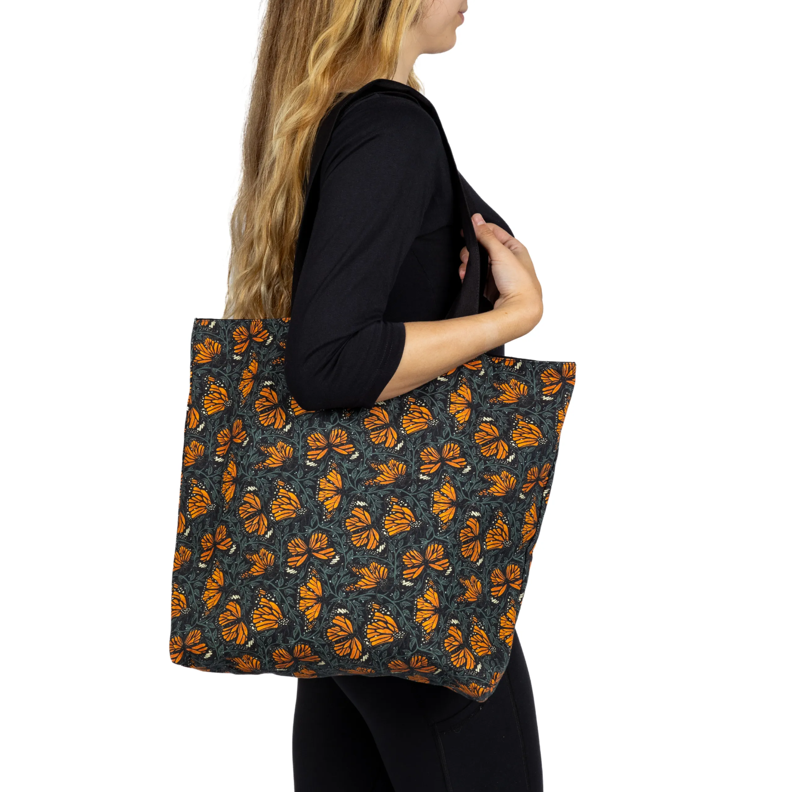 Monarch Butterfly Reversible Canvas Tote Bag