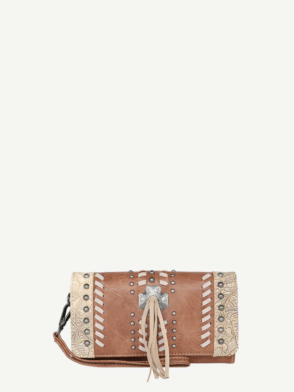 Montana West Concho Tassel Whipstitch Wallet