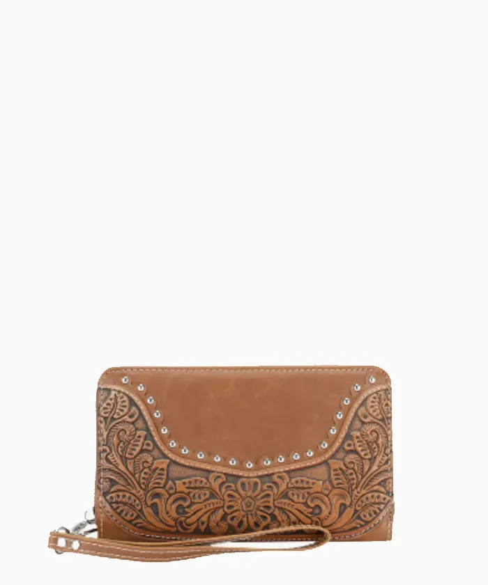 Montana West Floral Tooling Leather Western Wallet