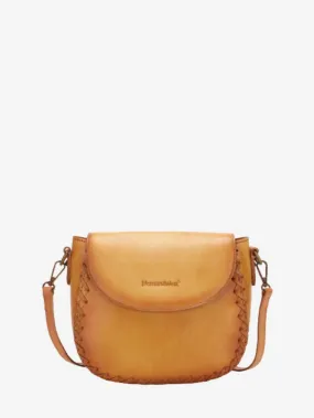 Montana West Genuine Leather Whipstitch Crossbody Bag