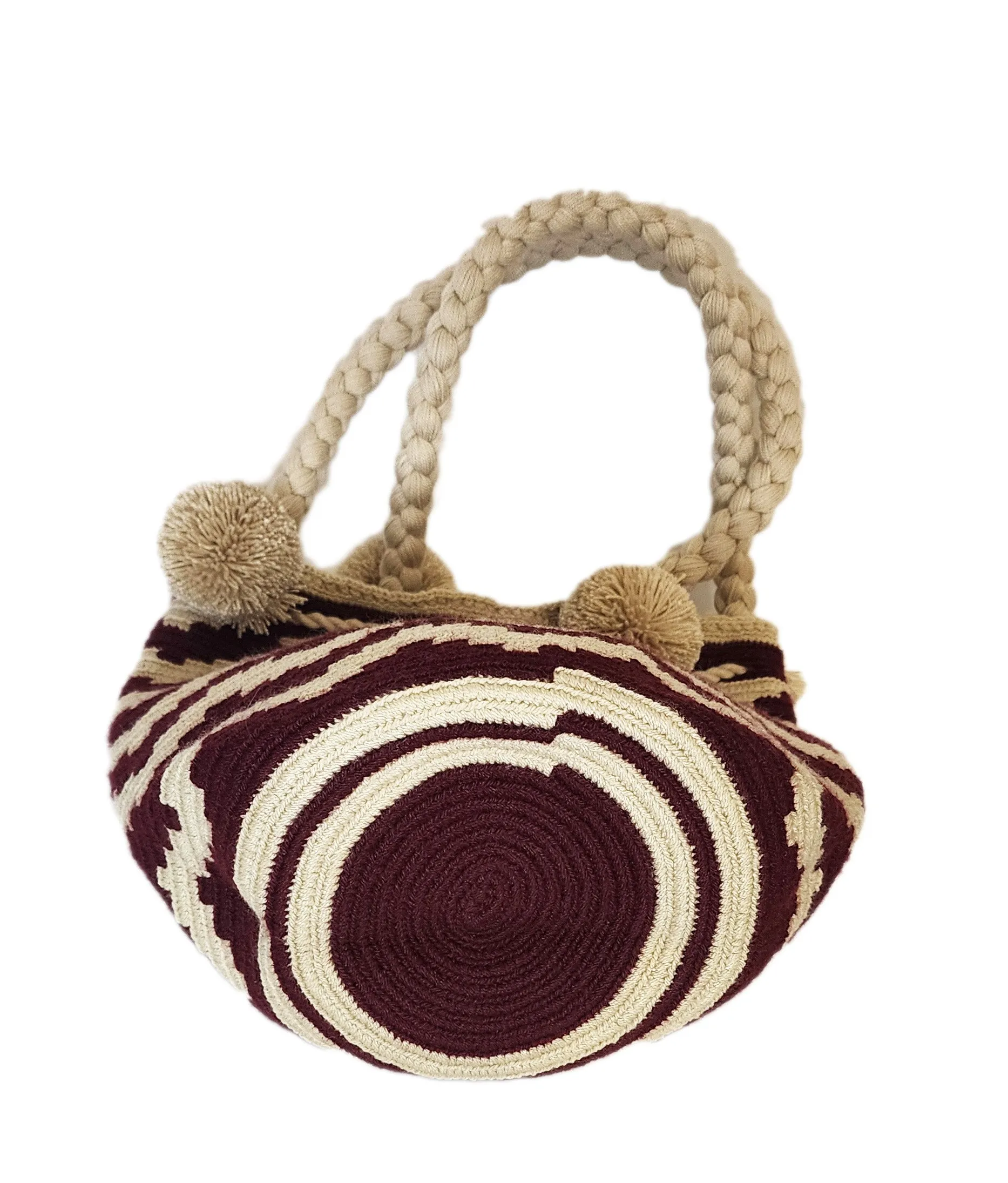 Naomi Medium Short Handle Design PomPom Mochila