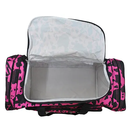 Neon Cow Hot Pink NGIL Canvas 23" Duffle Bag