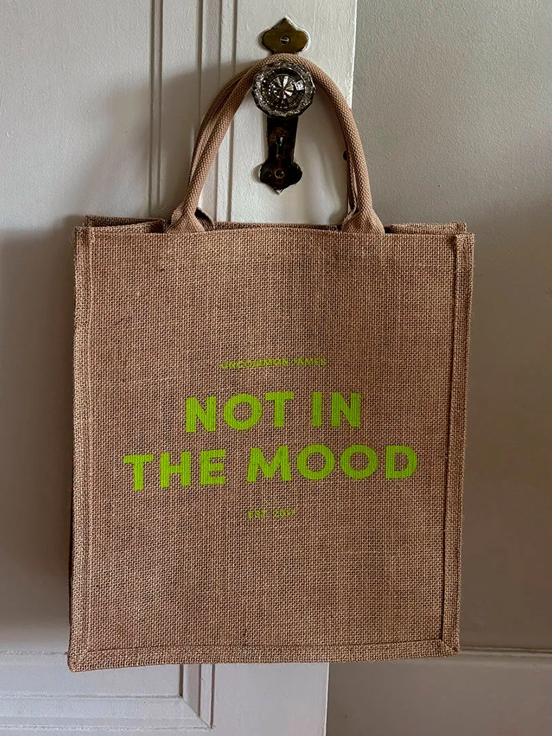 Not In The Mood Jute Tote Bag