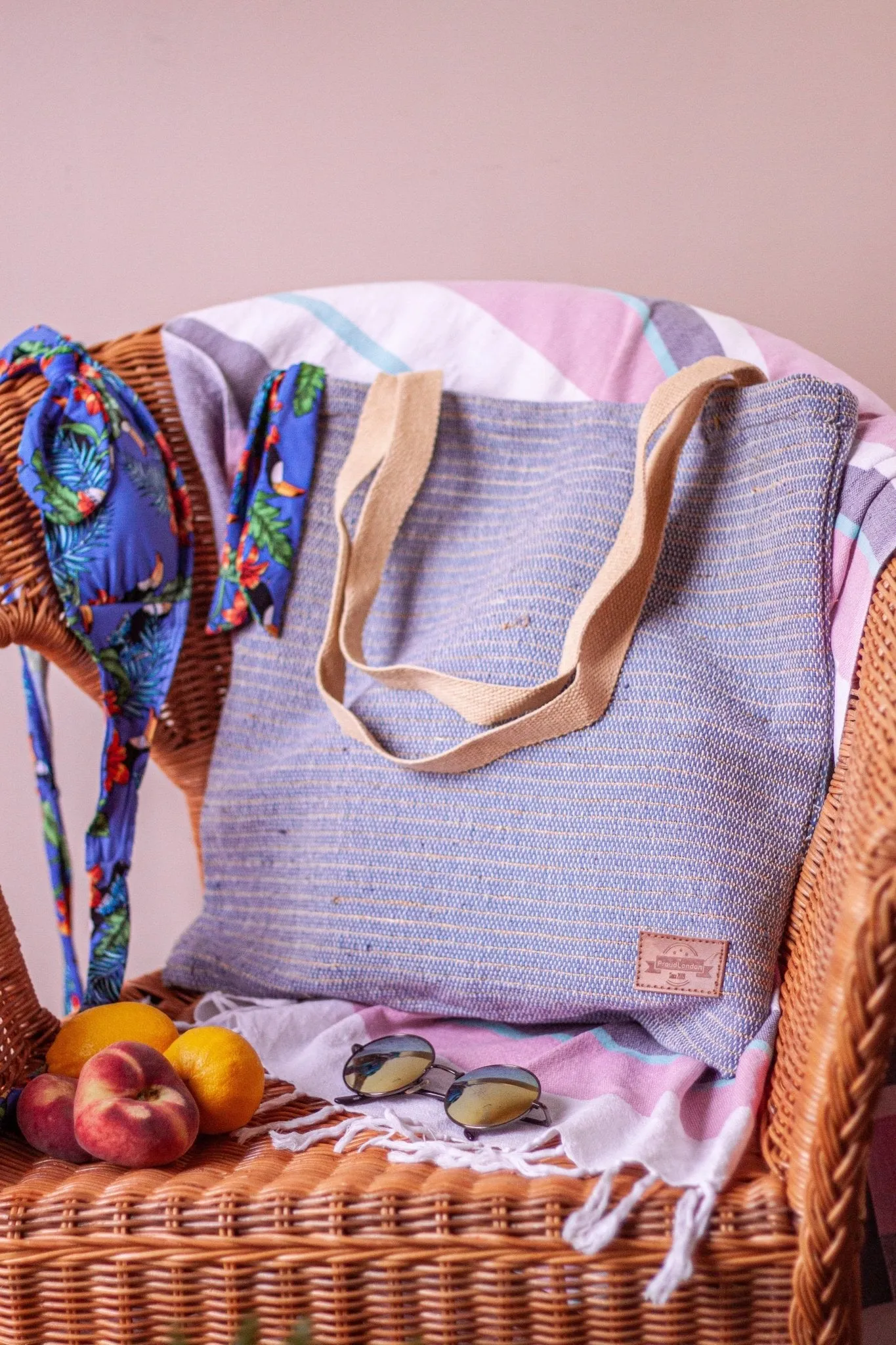 Organic Hemp Tote Turtle Bag || Sustainable & Handmade || Ocean Blue