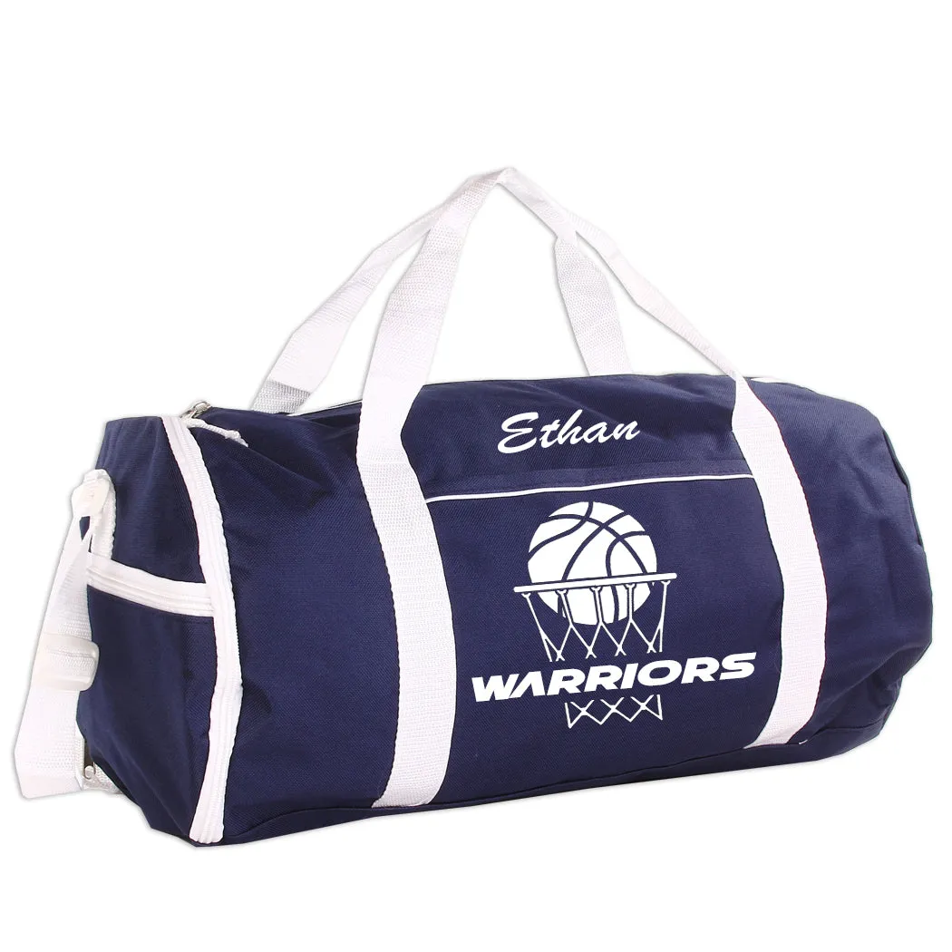 Personalized Sport/Gym Roll Duffel Bag - Basketball (Available in 4 Colors)