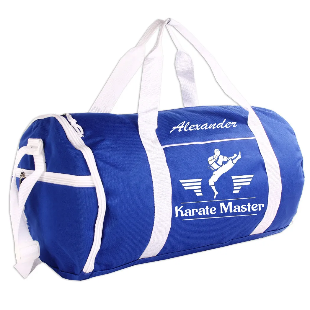 Personalized Sport/Gym Roll Duffel Bag - Martial Arts Male (Available in 4 Colors)