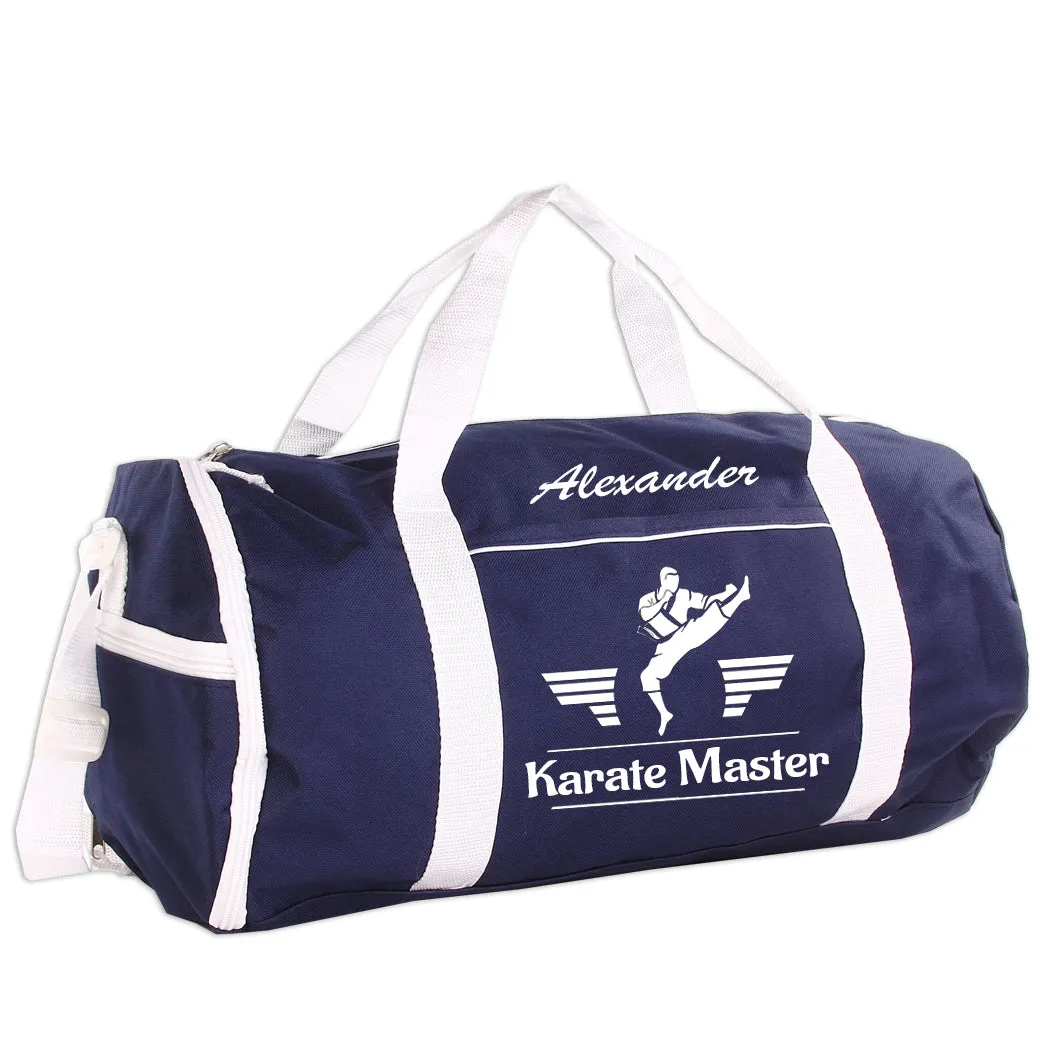 Personalized Sport/Gym Roll Duffel Bag - Martial Arts Male (Available in 4 Colors)