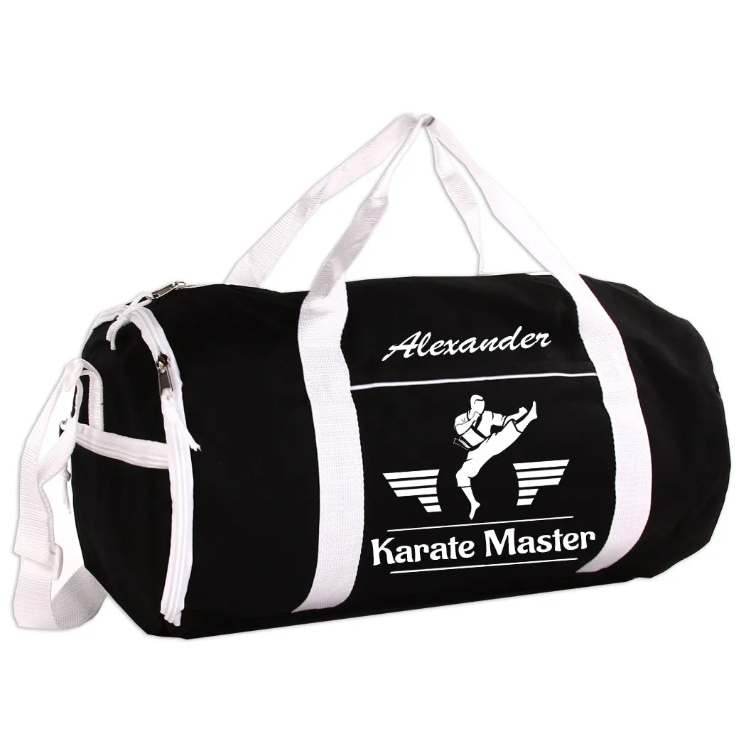 Personalized Sport/Gym Roll Duffel Bag - Martial Arts Male (Available in 4 Colors)