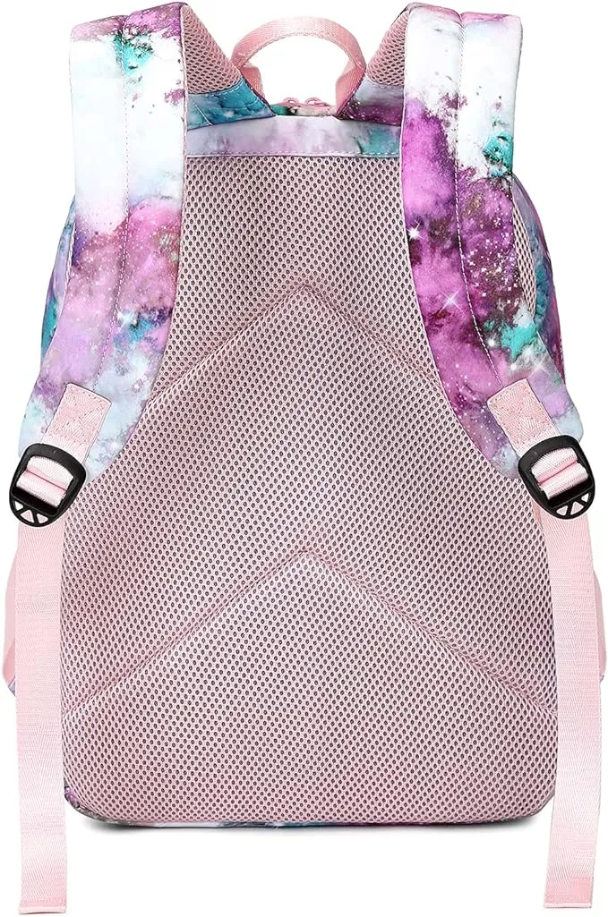 Pink and Green Tie Dye Galaxy School Bag Backpack