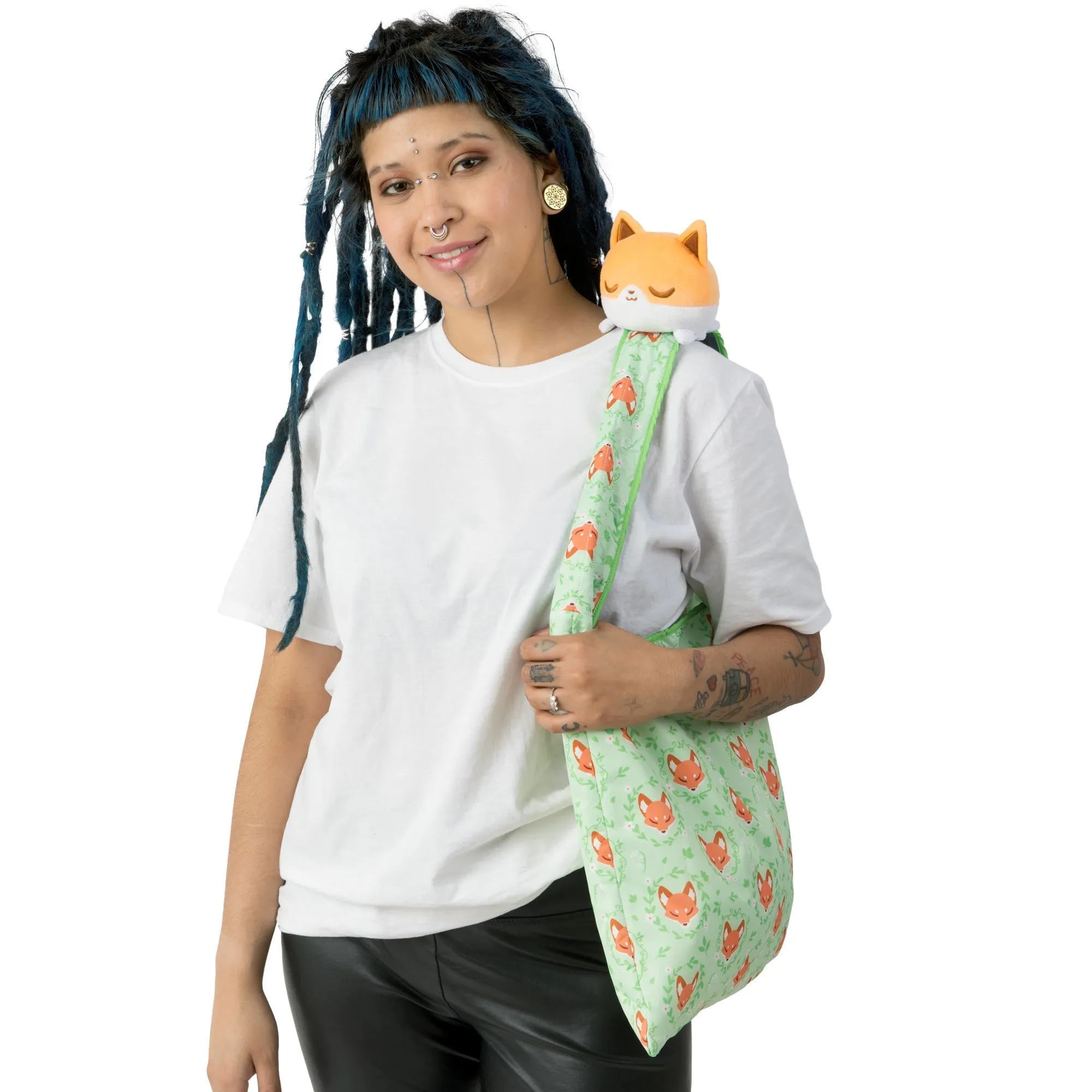 Plushiverse Floral Fox Plushie Tote Bag