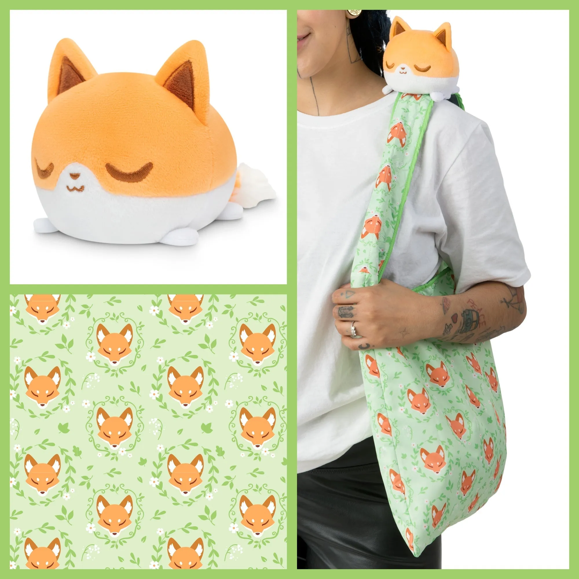 Plushiverse Floral Fox Plushie Tote Bag