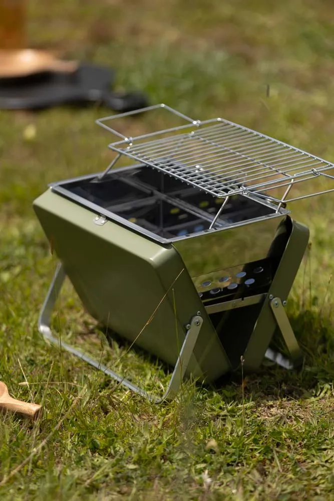 Portable Suitcase BBQ - Khaki Green