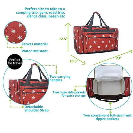 !SALE! Red Glitter Super Star NGIL Canvas 23" Duffle Bag