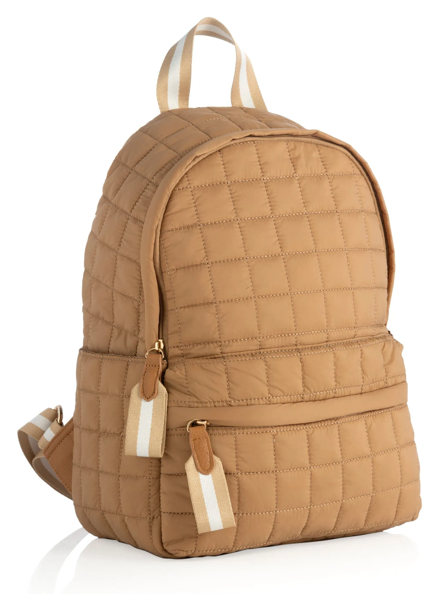 Shiraleah Ezra Quilted Nylon Backpack, Tan