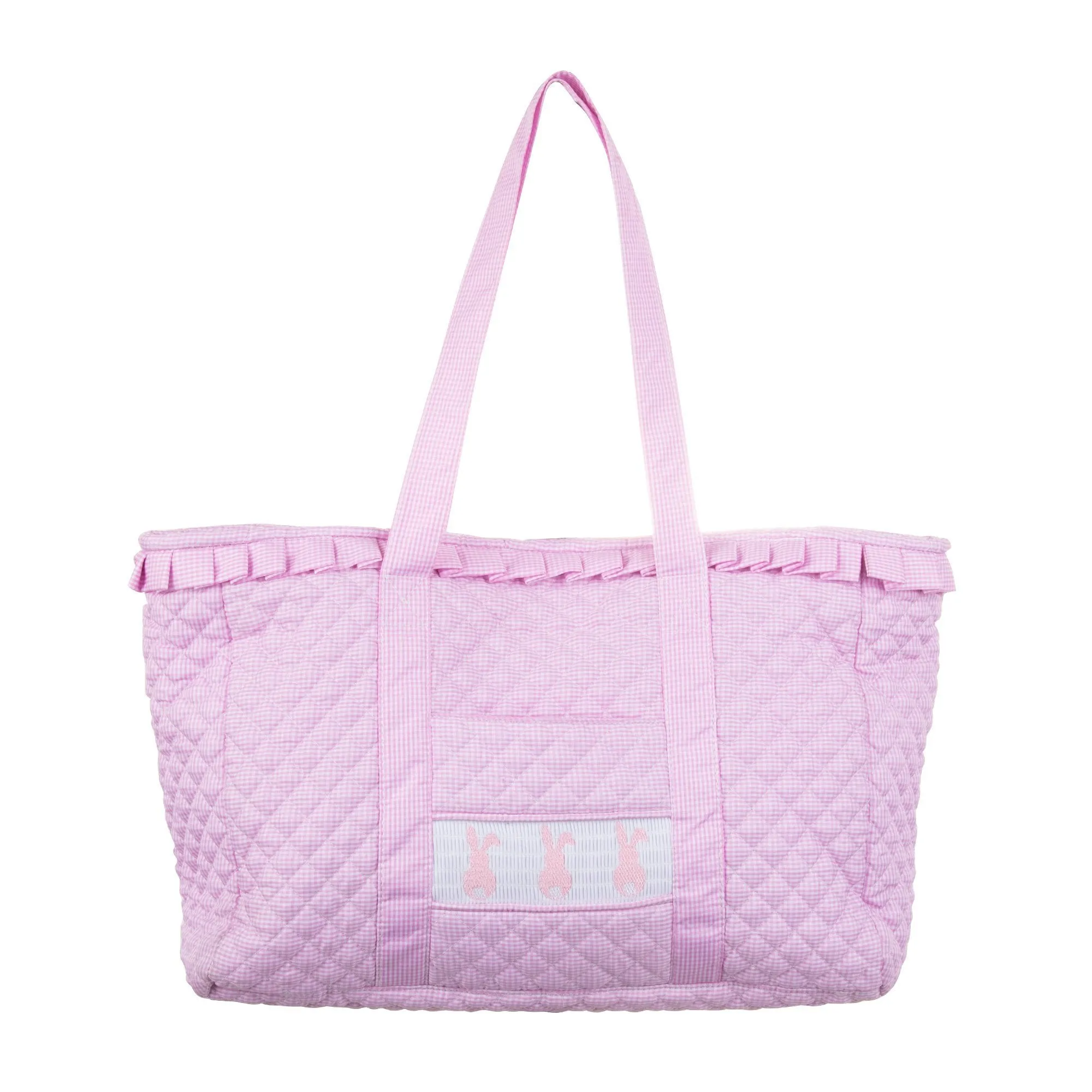 Smocked Pink Bunny Tote Bag