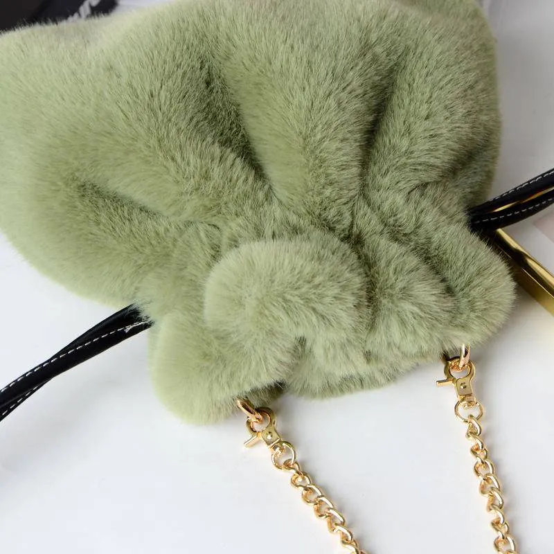 Soft & Furry Drawstring Bag