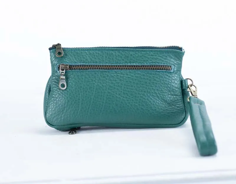 Thalia wallet - Petrol green leather