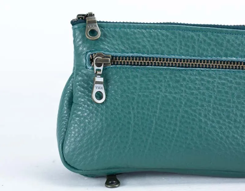 Thalia wallet - Petrol green leather