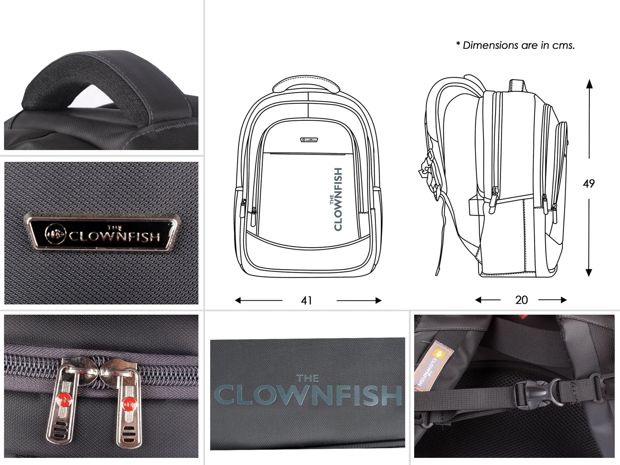 THE CLOWNFISH 30 Ltrs Grey Laptop Backpack (TCFBPPO-ZL156GY1)