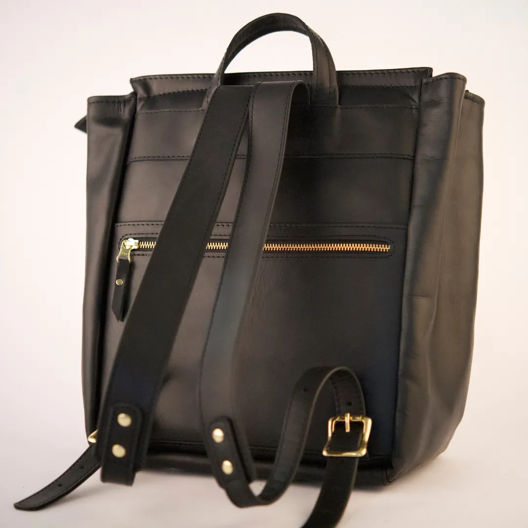 The Leather All Seasons Backpack - Black