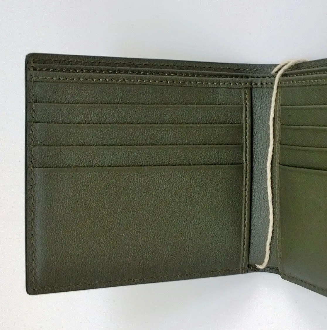 Valentino Garavani Rockstud Men's Wallet Black Leather with Army Green Billfold