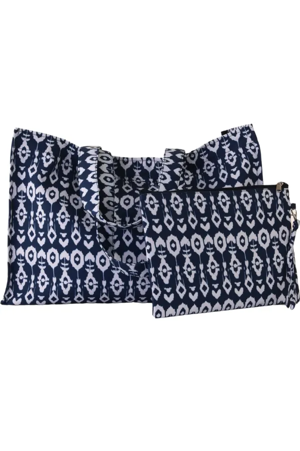 Weekender Tote / Indigo Ikat