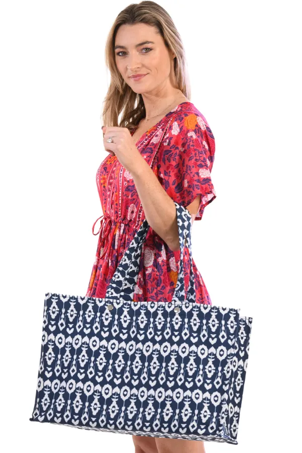 Weekender Tote / Indigo Ikat