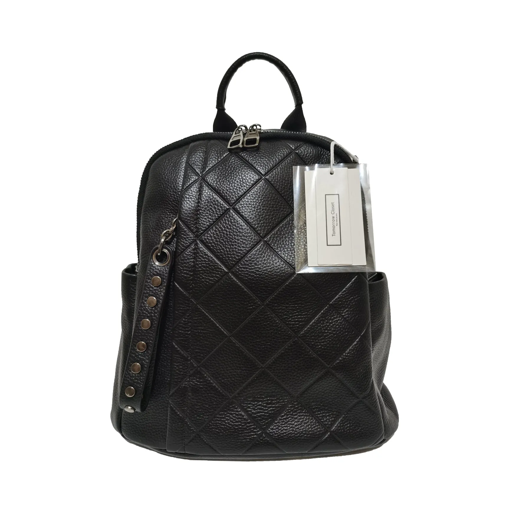 Women's cowhide leather Diamond design backpack